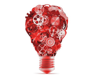 Glödlampa som symbol för idéer, lärande och utveckling